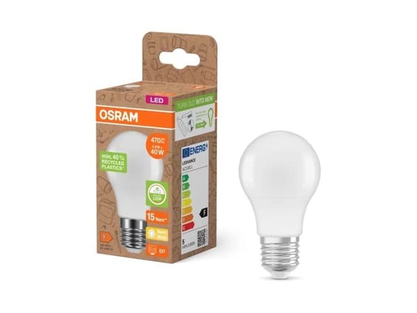 Osram 4058075831766, 4,9 W, 40 W, E27, 470 lm, 15000 timer, Varm hvit