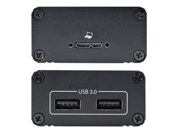 StarTech.com 2-Port USB 3.0 Extender over OM3 Multimode Fiber, LC/LC, 2x 5Gbps USB-A Hub, 350m (1150ft) Range, Durable USB Fiber Optic Extender, In...