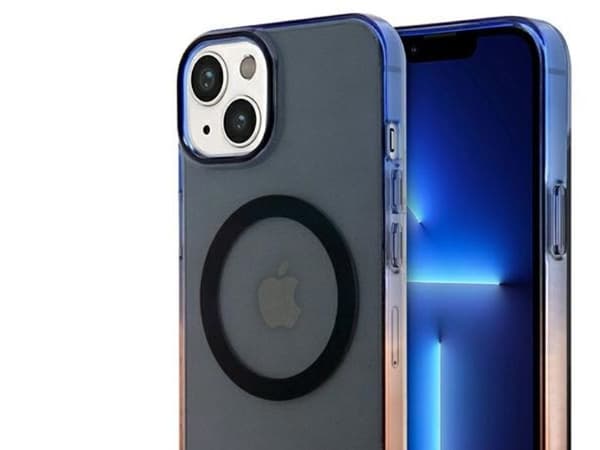 BMW gradient bumper MagSafe-skal för iPhone 15 Plus / 14 Plus - grå