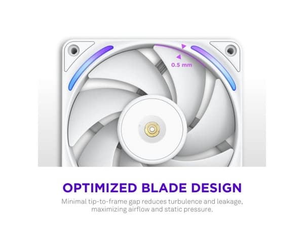 NZXT F360X, Vifte, 12 cm, Hvit
