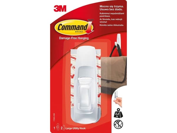 COMMAND gjenbrukbar krok stor hvit