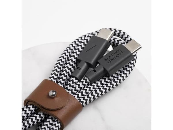 Native Union BELT-C-ZEB-2-NP, 1,2 m, USB C, USB C, Sort, Hvit