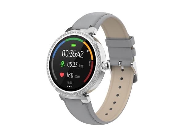 DENVER SWC-342 - Smart klocka med rem - grå - display 1.2" - Bluetooth