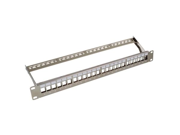 EFB patchpanel 19" 1U, 24-porter, metallfarget