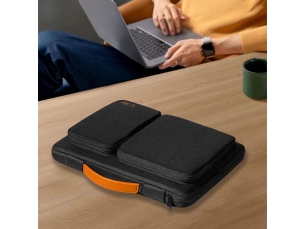 Tech-Protect Defender PC-veske 13–14 - svart og oransje