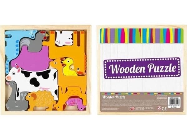Mega Creative Puinen eläinpalapeli 12 palaa