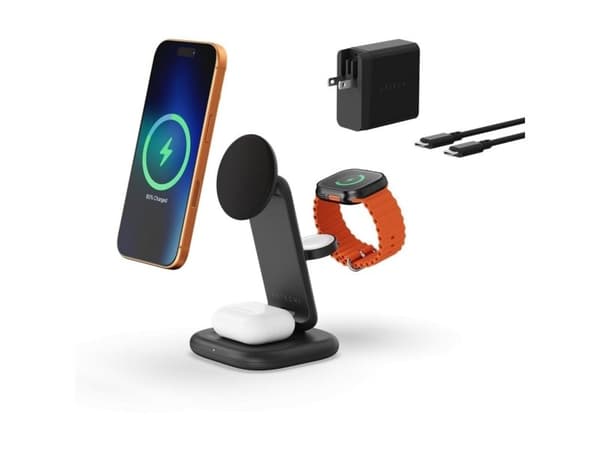 Satechi 3-in-1 Foldable Qi2 Wireless Charging Stand - Black