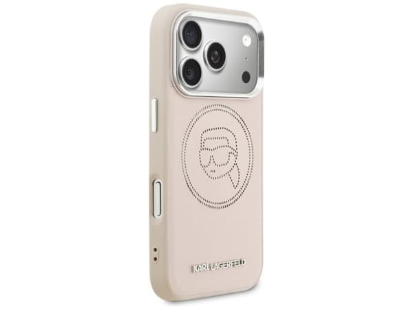 Karl Lagerfeld K Head Point-logo MagSafe-deksel til iPhone 17 Pro - rosa