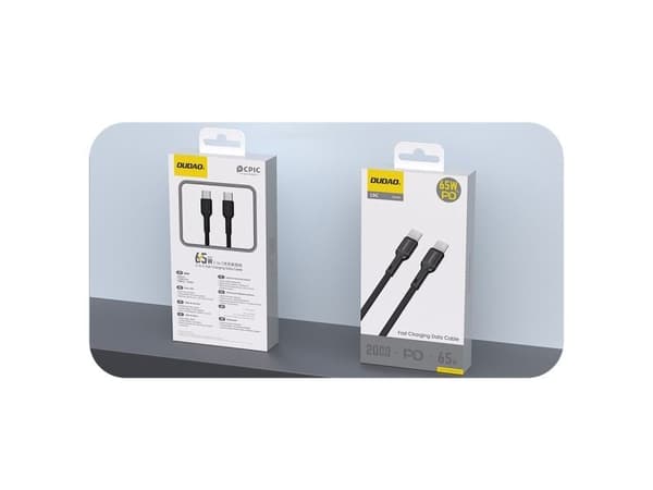 Dudao L9C 65W USB-C - USB-C 1m kaapeli - musta