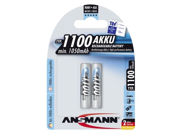ANSMANN Micro - Batteri 2 x AAA - NiMH - (oppladbart) - 1100 mAh