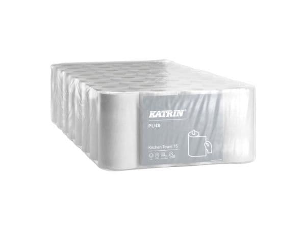 Hushållspapper Katrin Plus 75 2-lagers 21 m vit 8 pk x 4 rullar/krt
