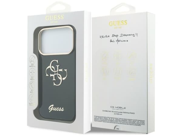 Guess IML 4G Script Metal Case for iPhone 17 Pro Max / 18 Pro Max - Black