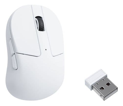 Keychron M4, Oikeakätinen, Optinen, RF Wireless + Bluetooth + USB Type-C, 30000 DPI, Valkoinen