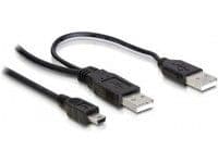 Delock - USB-kabel - USB, USB (endast ström) (hane) till mini-USB typ B (hane) - 1 m