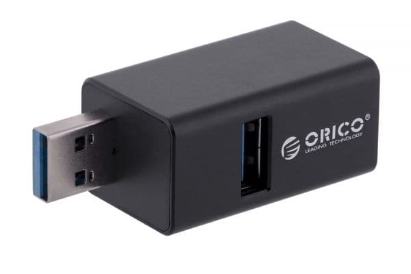 ORICO MINI HUB USB-A, 3x USB-A (2x2.0, 1x3.1), MINI-U32L-BK-BP