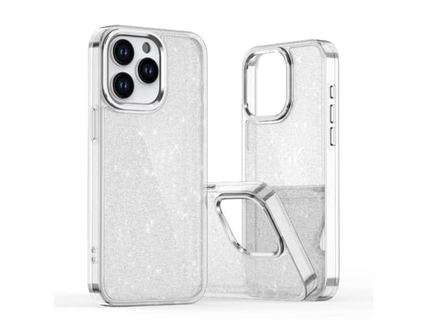 Glitter-skal för iPhone 16 - transparent med glitter