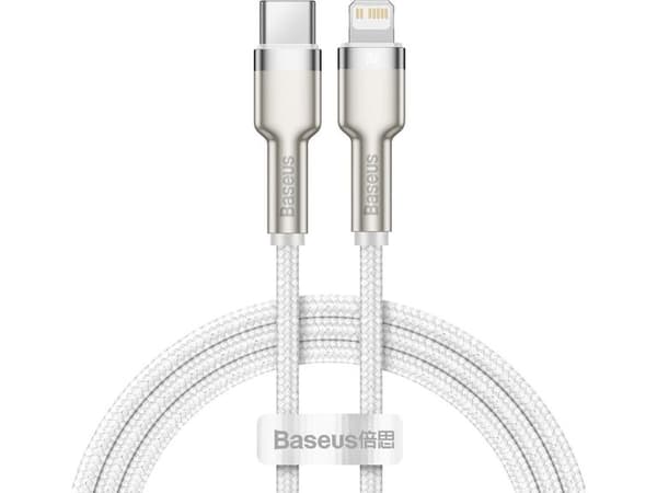 Baseus Cafule, 2 m, Lightning, USB C, Uros, Uros, Valkoinen
