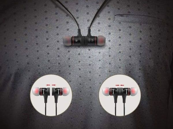 AWEI A920BL Bluetooth sporthörlurar, svarta, magnetiska