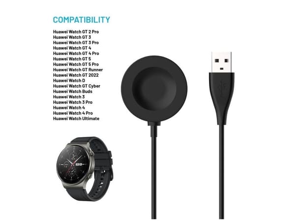 FIXED - Laddningskabel för smart klocka - USB hane - 1 m - svart