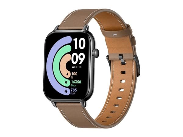 COLMI C28 smartklocka – Black + brun läderrem