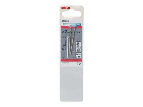 Bosch HSS-G - Bor - bor - 2 deler - cylindrical - lengde: 49 mm