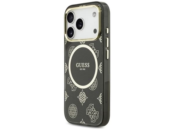Guess IML Peony Dot MagSafe Case for iPhone 17 Pro - Black