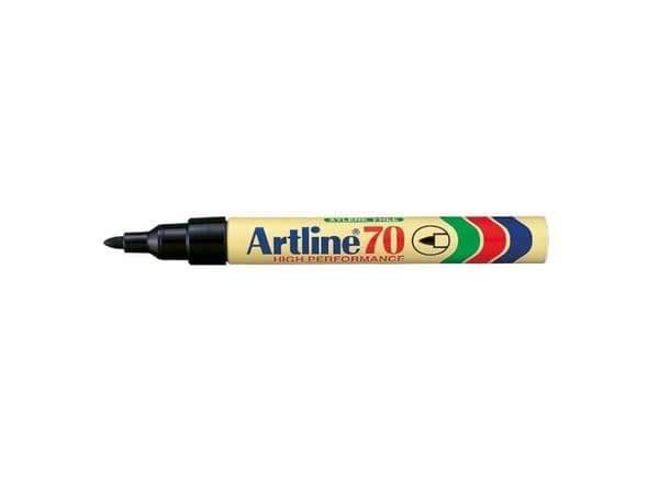 Marker, Artline, EK70, 1,5MM, Spids sort, permanent - (12 stk.)