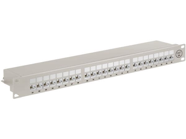 Goobay 90855, Cat6a, 22/26, Grå, Rackmontering, 1U, 483 mm