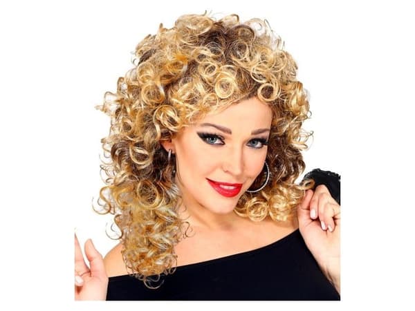 Blond 50-talls grease-parykk