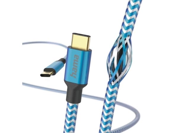 Hama Reflective, 1,5 m, USB C, USB C, USB 2.0, 0,48 Gbit/s, sininen