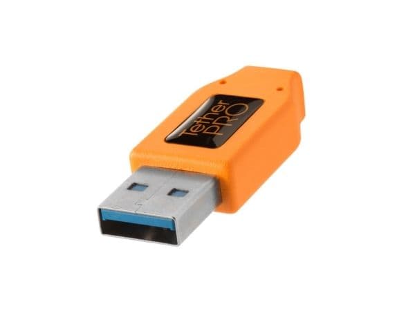 Tether Tools CU5454, 4,6 m, USB A, Micro-USB B, USB 3.2 Gen 1 (3.1 Gen 1), 5 Gbit/s, Oranssi