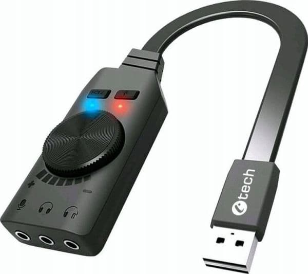 C-TECH lydkort SC-7Q, 7.1 surroundlyd, lydbryter