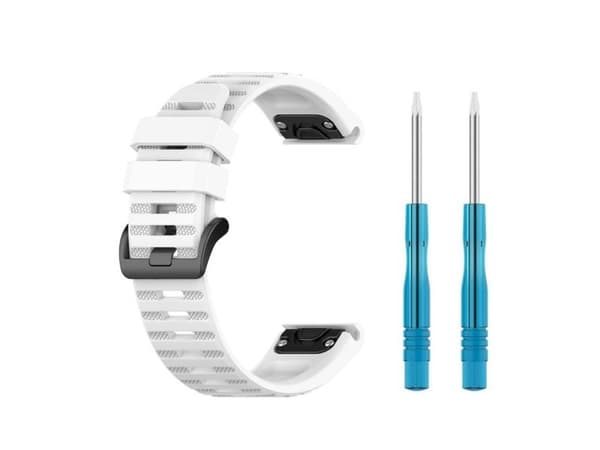 FIXED - KlocKräm för smart klocka - 22 mm, silikon - 145 - 235 mm - vit