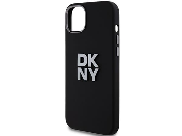 DKNY Liquid Silicone Metal Logo case for iPhone 15 Plus / 14 Plus - black