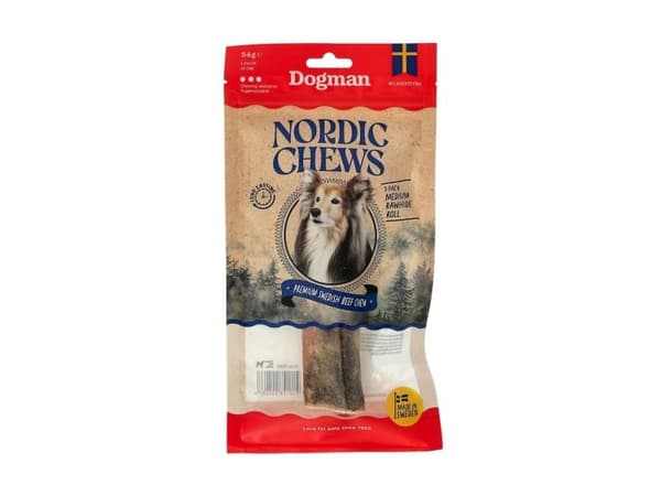 Dogman Nordic Chews Beef Rawhide Roll Medium 1p