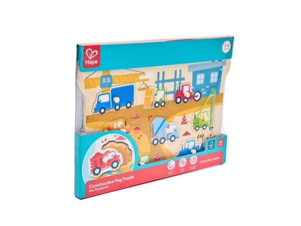 Hape Construction Vehicles Peg Puzzle