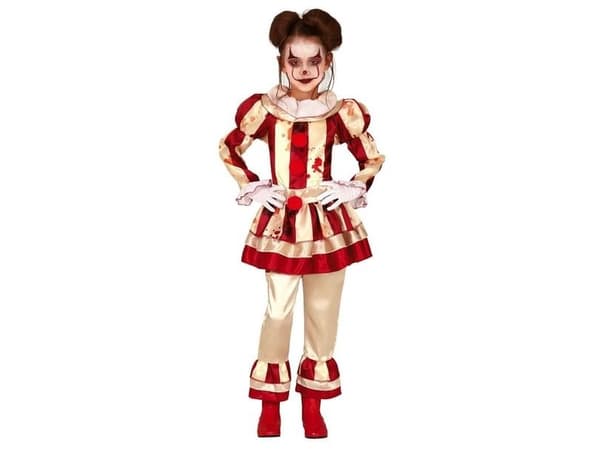 Rutig clownflicka maskeradklädsel