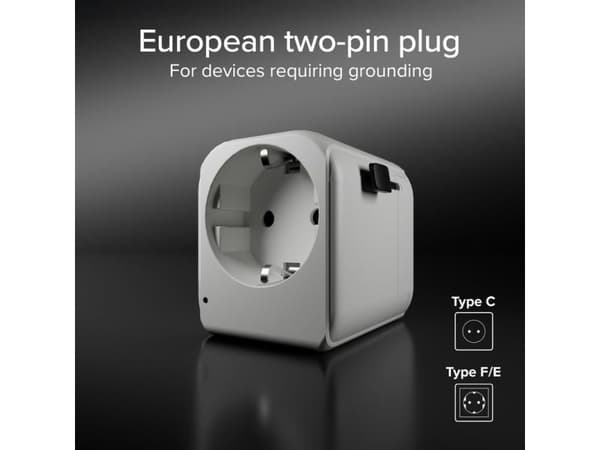 SBS Universal - EU 2xUSB-A reseadapter - vit