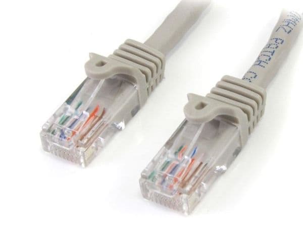 StarTech.com 15m Gray Cat5e / Cat 5 Snagless Patch Cable - Patchkabel - RJ-45 (han) til RJ-45 (han) - 15 m - UTP - CAT 5e - formet, knastfri - grå