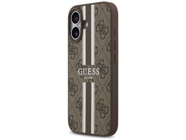 Guess 4G trykte striper MagSafe-etui for iPhone 17 - brun