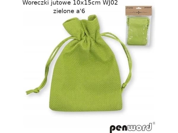 Gröna jute-gåspåsar 10x15 cm, 6 st