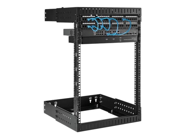 Startech 15U 19" Wall Mount Network Rack, Adjustable Depth 12-20" 2 Post Open Frame Server Room Rack for AV/Data/ IT Communication/Computer Equipme...
