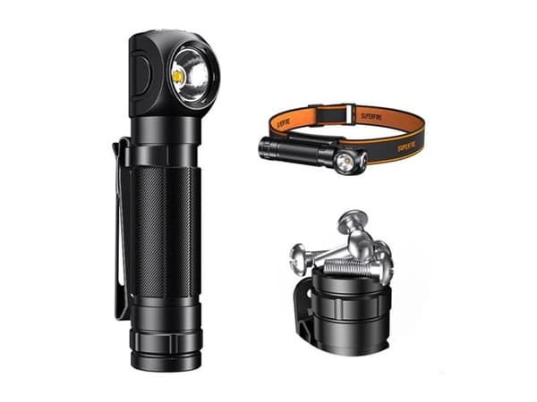 "Superfire TH04-S, 1000 mm USB-C otsalamppu taskulamppu