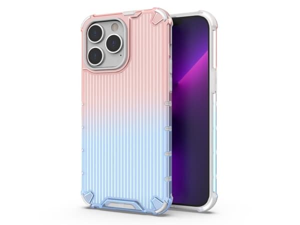 Ombre Protect-etuiet til iPhone 14 Pro Max, rosa/blå rustet