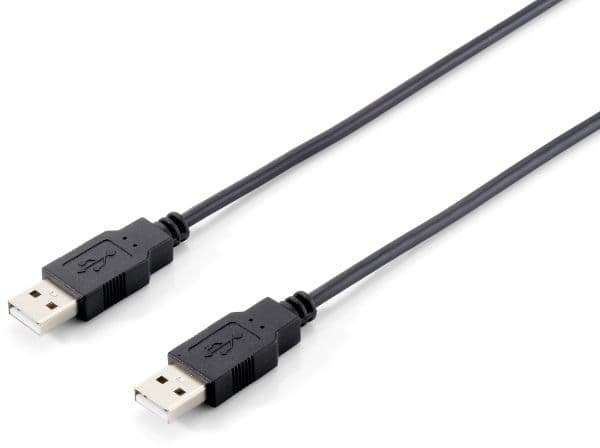 Equip 128870, 1,8 m, USB A, USB A, USB 2.0, Hankjønn/hankjønn, Sort