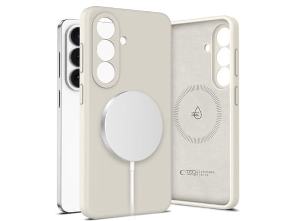 Tech-Protect Silicone MagSafe Case for Samsung Galaxy S26 - Beige
