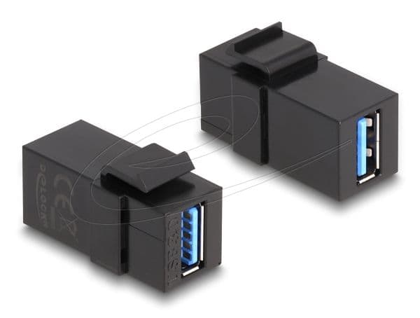 Delock - Modulinnlegg - USB 3.0 Type A - svart