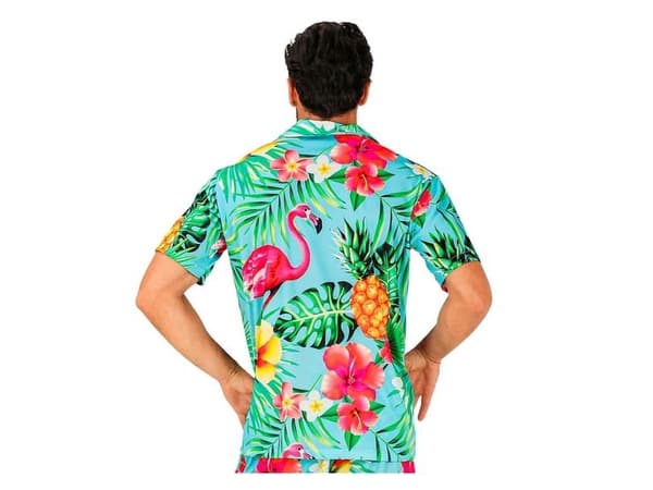 Lyseblå hawaii skjorte