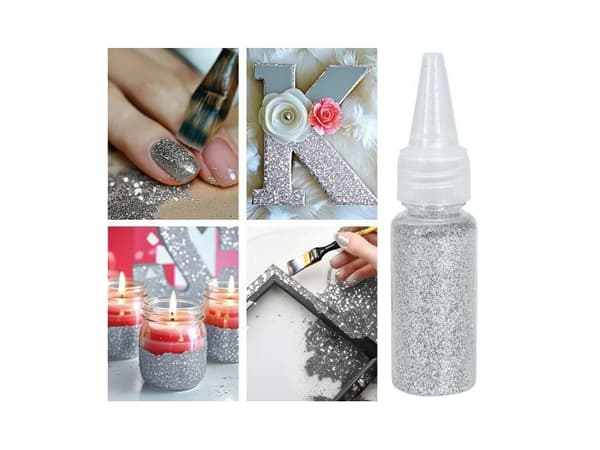 Sølvglitter til utkledning og pynt, 10 g