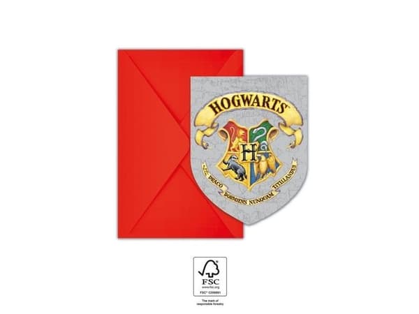 Harry Potter Hogwarts House-inbjudningar 6 st.